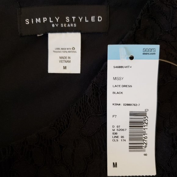 Black Lace Knee Length Dress Size M Medium - Picture 4 of 8